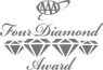 The image shows a "Four Diamond Award" logo with four outlined diamonds and decorative script text.