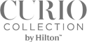 Logo of "Curio Collection by Hilton" in gray text.